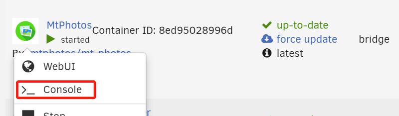unraid-console